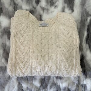 Forever 21 Cozy Cream Cable Knit Sweater